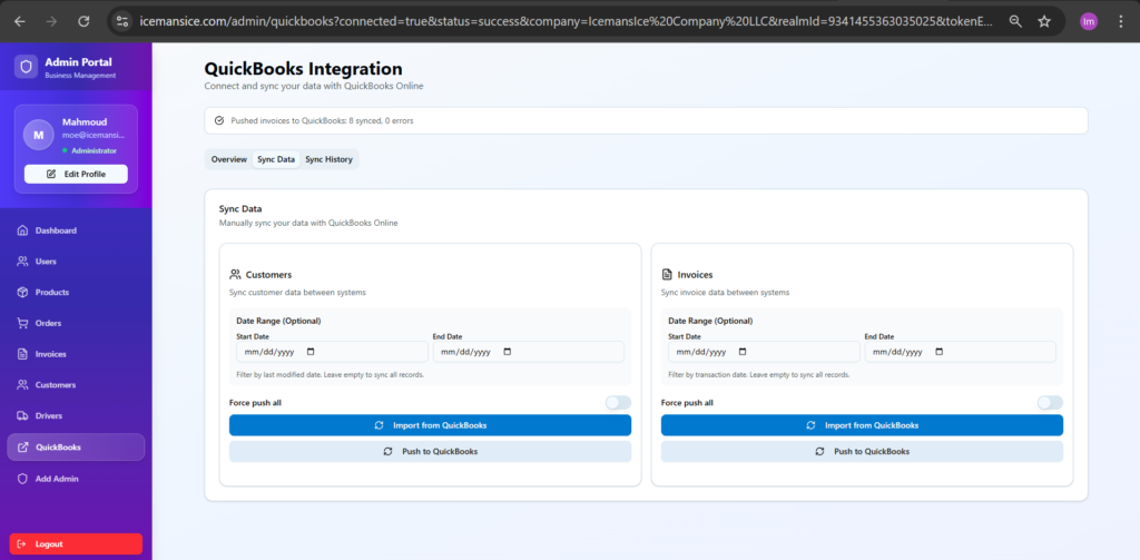 IceMan’s Ice Web App